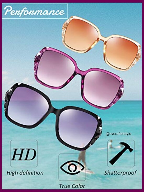 7 Pairs Polarized Square Sunglasses with Sparkling Frame main image 5